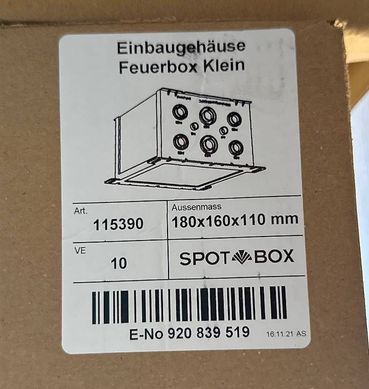 Altro in Decorazioni & Accessori: 7 Spotbox Feuerbox Klein  Einbaugehäuse – Nuovo e nell'imballaggio originale da Gebenstorf venduto da iteja