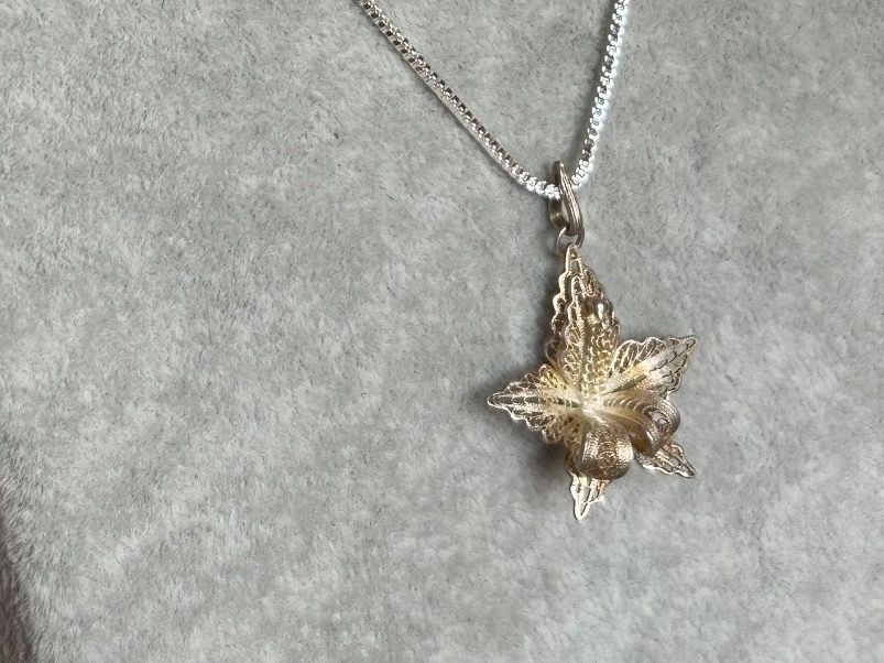 Anhänger: Kette mit Orchidee (Silber) – Gebraucht aus Dittingen von Bellevista 7