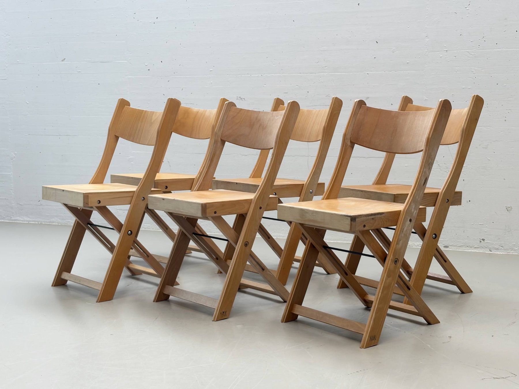 Sedie: Klappstühle aus Buchenholz, Schweiz, 1990er – Usato da Zürich venduto da LeMoege 1