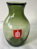 Kleine, grüne Glasvase "Bülach" mit Wappen Rarität 