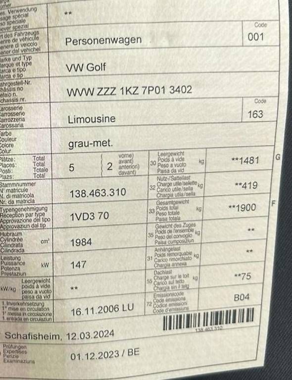 Autos: VW Golf  – Gebraucht aus Niederrohrdorf von MaNeRa040912