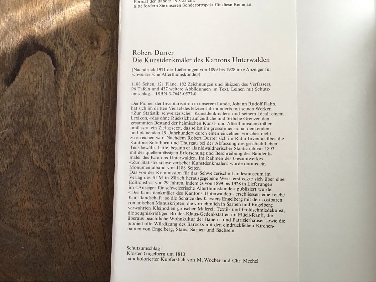 Bücher: Die Kunstdenkmäler des Kantons Unterwalden – Neu und originalverpackt aus Oberdorf NW von Walenstock01 3