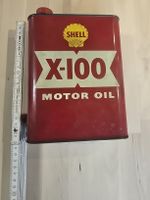 Shell X-100 Motor Oil Blechkanne, Vintage, Rarität! (51)