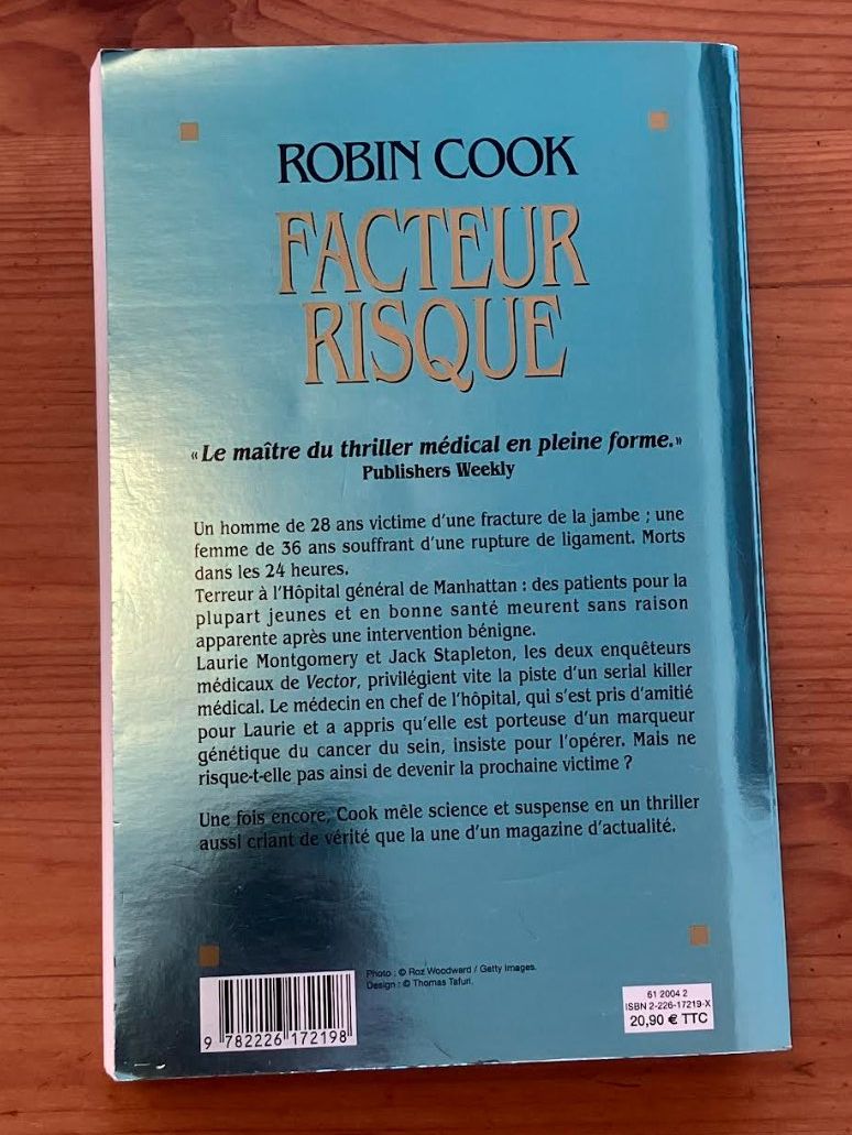 Bücher: Facteur Risque (Robin Cook) – Gebraucht aus Meyrin von Julien333 4