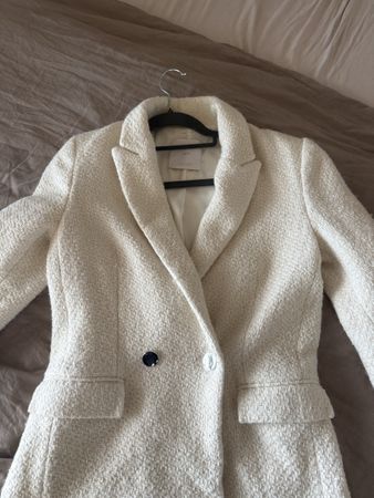 Blazer Mango weiss Struktur Tweed Grösse S guter Zustand