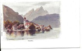 Buochs = Beckenried  NW Künstlerkarte J. Weber 1910 sehr gut