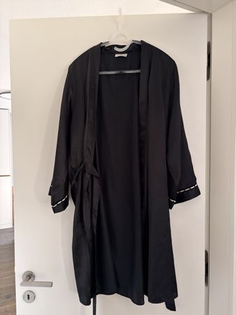 Schwarzer Bademantel/Kimono Gr.S/M