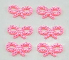 30 appliques NOEUDS perlé 1.8 cm ROSE