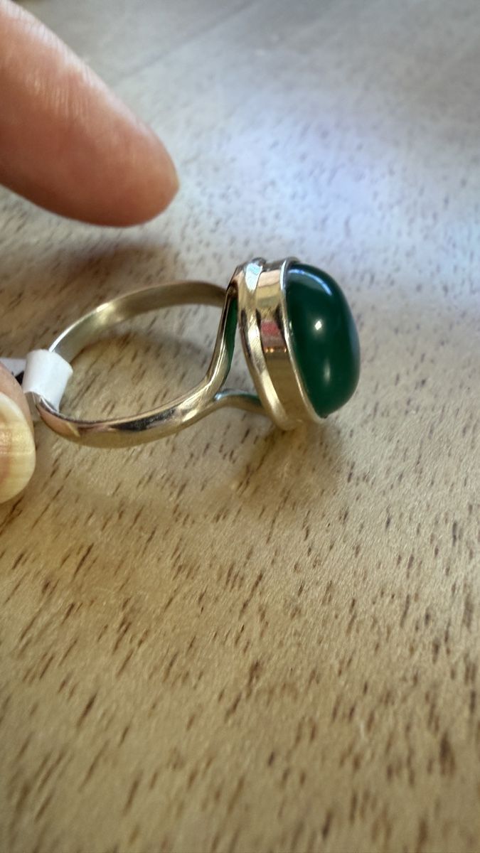 Anelli: Wunderschöner Grünonyx-Ring in Silber, Gr 58 – Nuovo e nell'imballaggio originale da Ebikon venduto da elischka 5