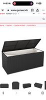 Gartenbox Rattan Kissenbox SINA 190x85cm schwarz braun