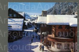 AK col Adelboden BE Dorfstrasse,Richtung Regenbolshorn ≈1973
