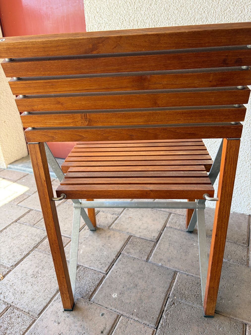 Sedie: 4 Teakholz-Stühle "Xylofon" Terrasse – Usato da Wagen venduto da wolf115 2