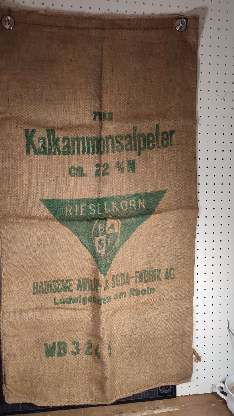 Tessuti: Wunderschöner alter Jutesack Nr 5 Kalkammonmsalpeter – Usato da Gelterkinden venduto da MYSTOREFORYOU4460 1