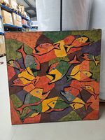 Bild Gemälde Leinwand 100x100cm aus Bali