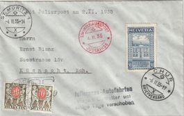 Zu.Nr. 168 auf Brief Stempel Julierpost mit 40 Rp. Nachporto