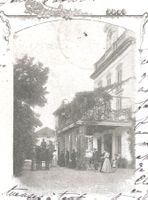 6.8.1903 Albisbrunn Kutsche+Leute beim Hotel