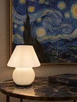 Vintage Murano Cased Opaline Glass Mushroom Table Lamp –