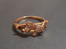 Ring mit Zirkonia, vergoldet 585, 2g, size 8 (57)