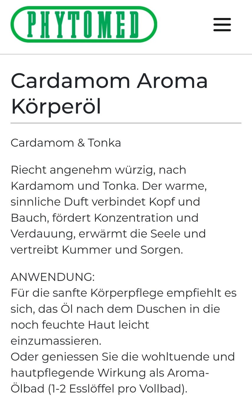 Idratazione: cardamom körperöl – Nuovo e nell'imballaggio originale da Nebikon venduto da Haidihooo 2