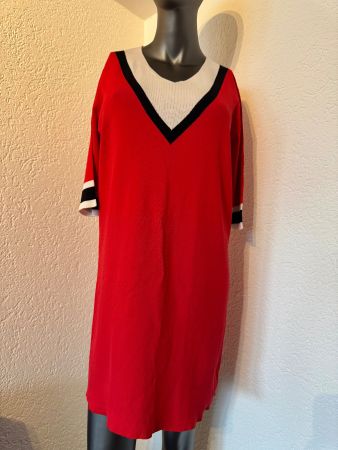 Sportliches Sweatkleid T- Shirt Kleid Strickkleid Rot Gr. M