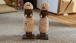 Afrikanische Holzdekoration 2 Figuren