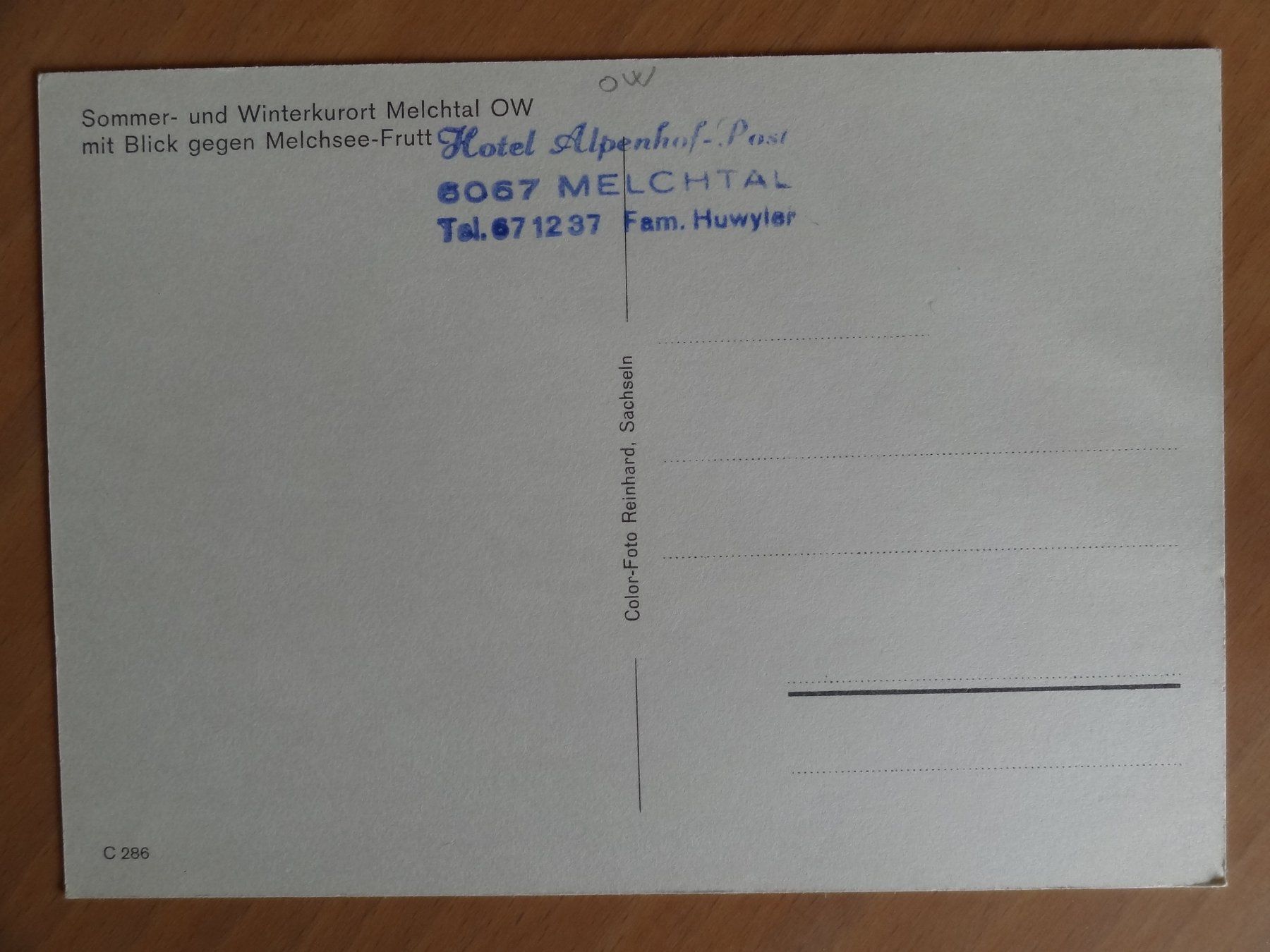 Cartoline postali: Melchtal - Sommer und Winterkurort – Usato da St Léonard venduto da Riglin 1