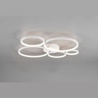 LED Deckenleuchte, 5 Ringe, Weiss
