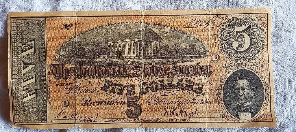 Banconote: Five Dollar Banknote Amerika – Usato da Vaz/Obervaz venduto da martin2565