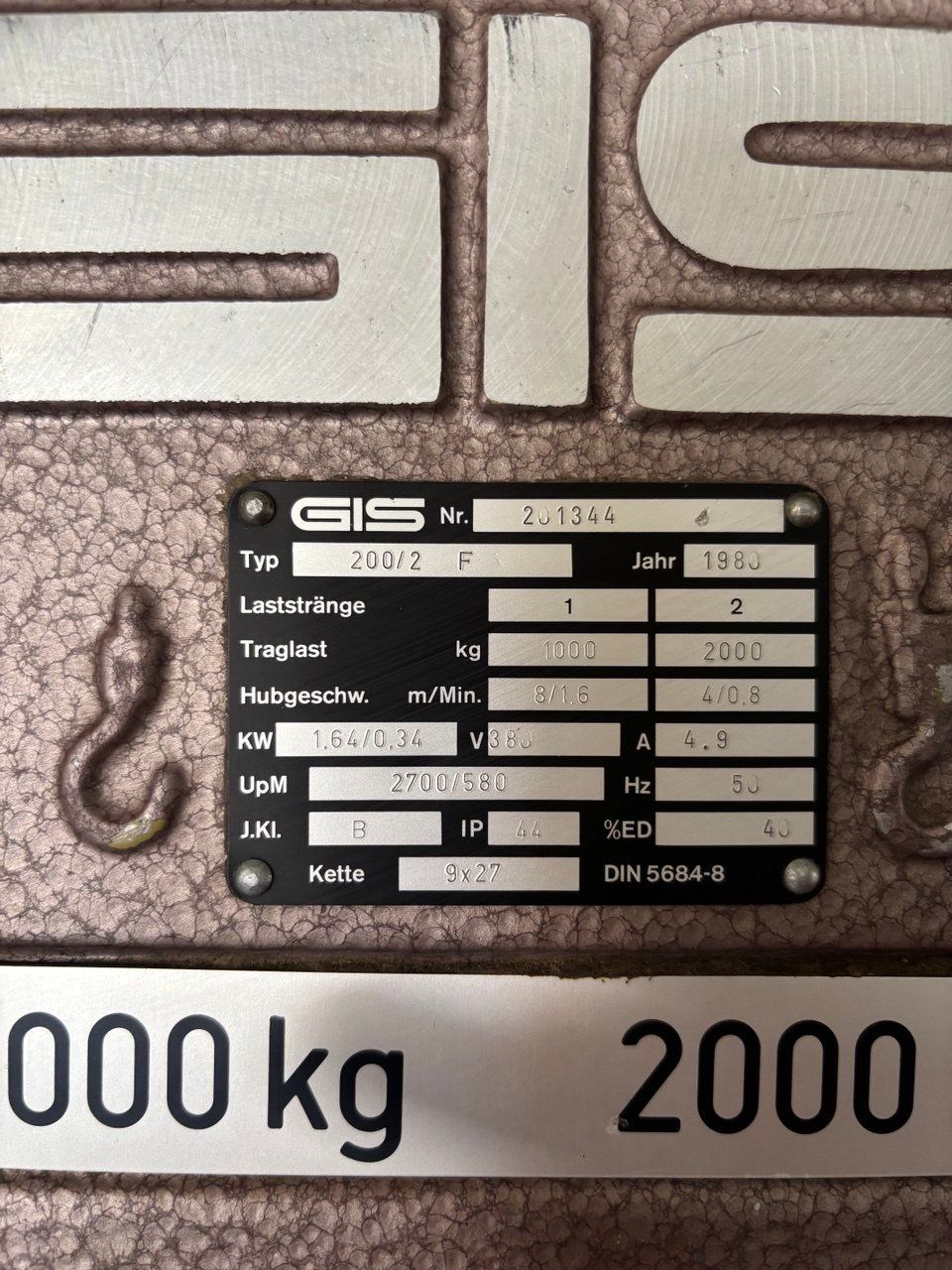 Paranco multiuso: Kettenzug GIS 2000kg – Usato da Adelboden venduto da tsch_00 4