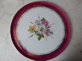 Tortenplatte LIMOGES mit Blumenbouquet