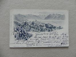 Karte Pully VD Waadt Bahn Zug Tram 1910