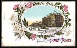 Litho La Chaux-de-Fonds, Strassenbahn au
