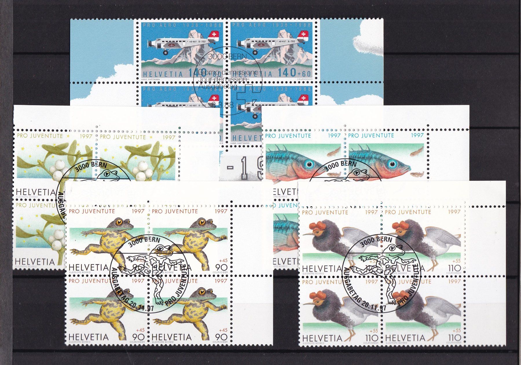 Tutti i francobolli: CH Briefmarken-Steckkarten, bunt gemischt – Usato da Münchwilen AG venduto da Nesar 9