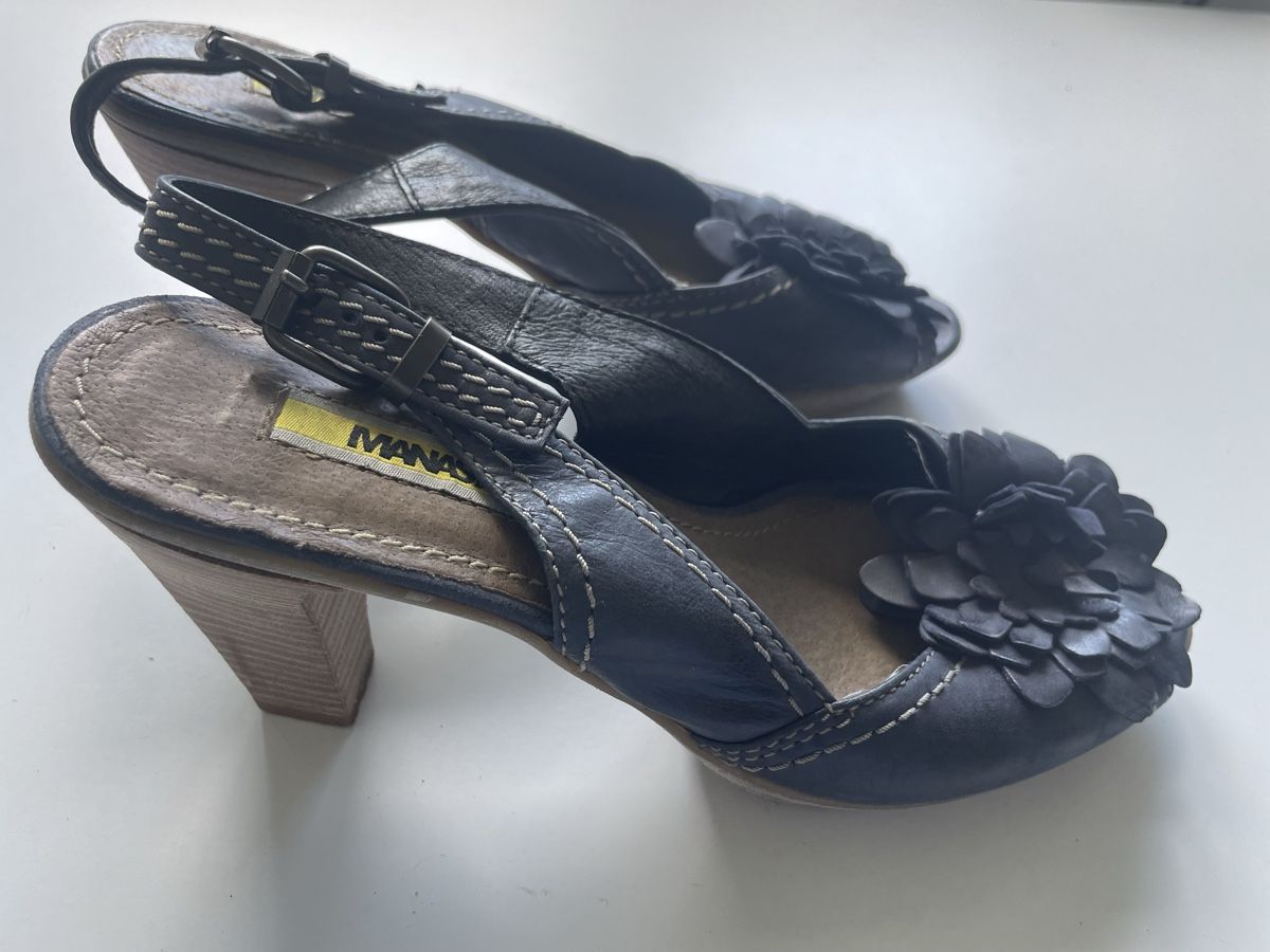 Scarpe da donna: Blaue Sommersandalen mit Absatz Gr.39 – Usato da Gockhausen venduto da AnneT07 4