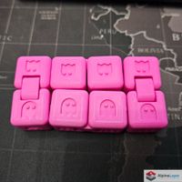 Ghost PacMan Infinity Cube 3D Printed Fidget Toy Pink