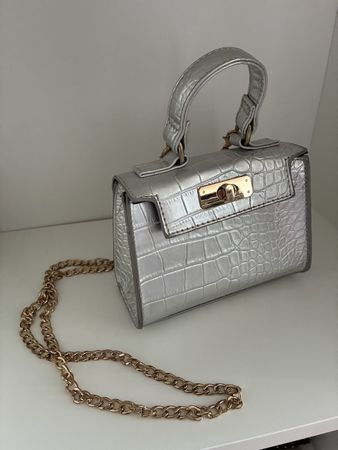 Sac à main Missguided aspect croco argenté bon état