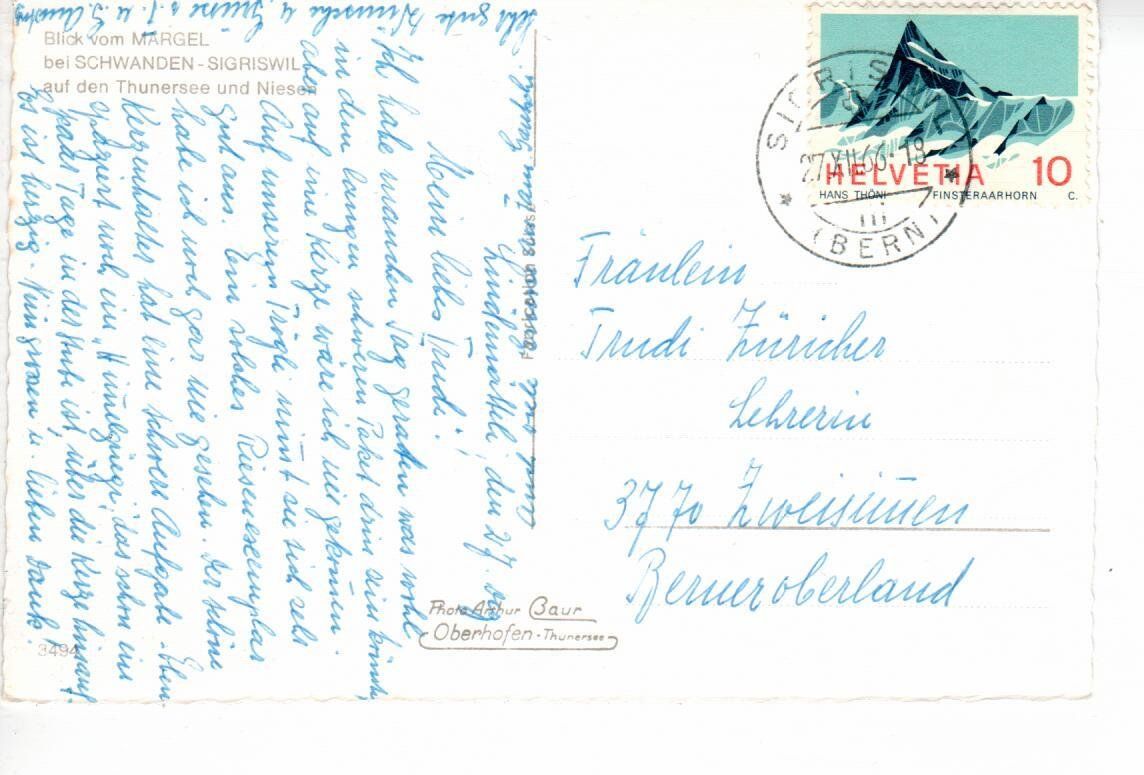Cartoline postali: Schwanden - Sigriswil – Usato da Wolhusen venduto da Curver9 1