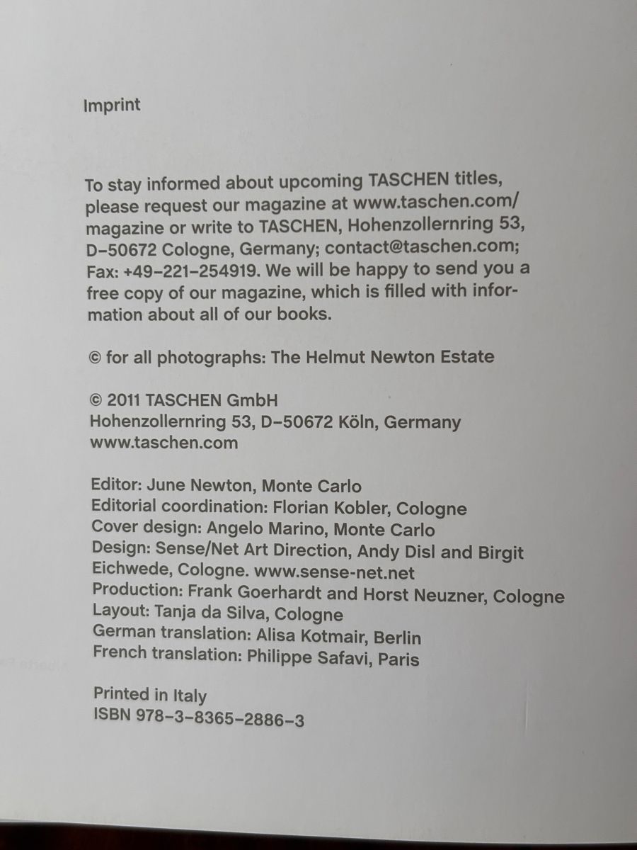 Bücher: Buch Helmut Newton "Polaroids" Taschen - 2011 – Gebraucht aus Castione von semc 5