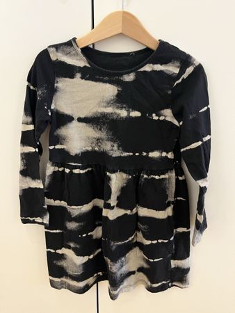 Kleid H&M schwarz weiss gemustert Baumwolle gebraucht