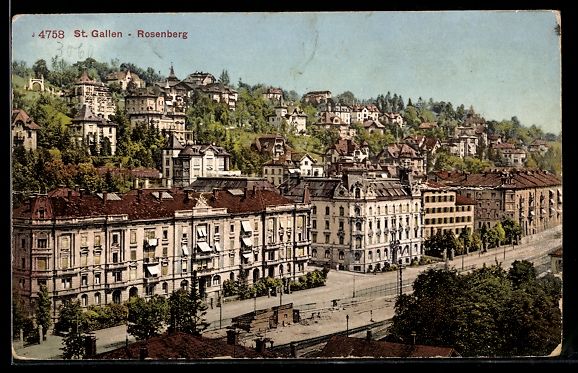 Ansichtskarten: AK St. Gallen-Rosenberg, Teilansicht – Gebraucht aus Berlin von bartko-reher