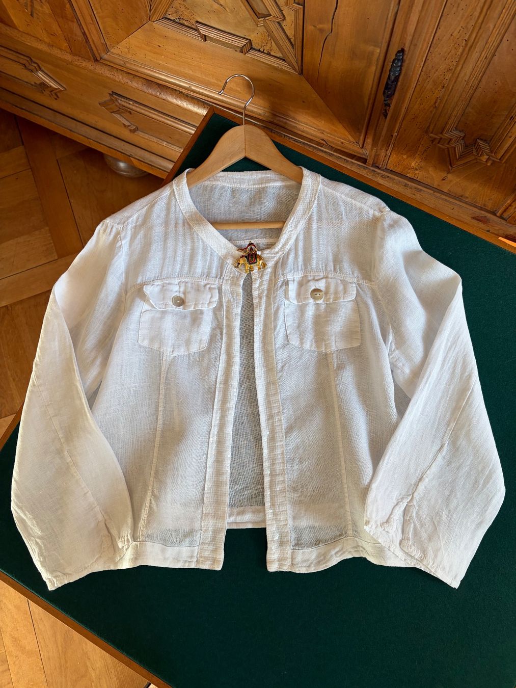 Giacche: Jacke  100% Leinen mit wunderschöner Vintage-Brosche – Usato da Interlaken venduto da Bona55 4