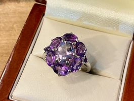 VINTAGE RING STERLING 925 AMETHYSTE, GR.56, WUNDERSCHÖN