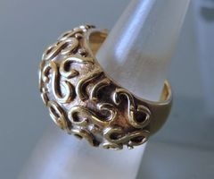 Vergoldeter Vintage Silber 925 Fingerring Gr. 53