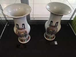 Chinesische Ching Dynasty Porzellan China Vasen 2er Set 57cm