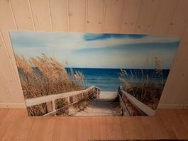Grosses Wandbild mit Strandmotiv, 120x80cm