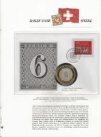 Numisbrief Auflage nur 500 Stück Zürich 6 / 1843 - 2018 FDC