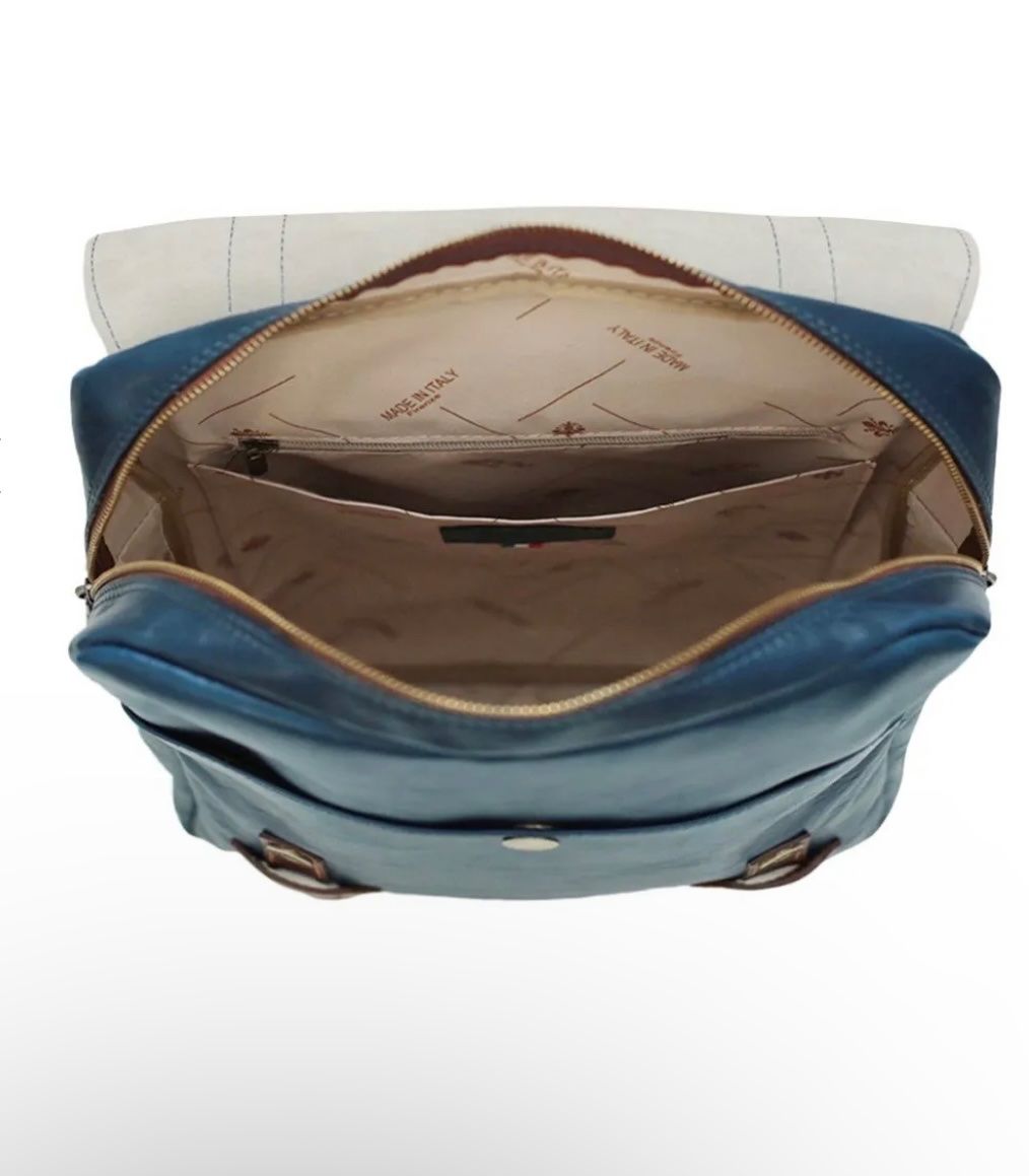 Zaini: Lederrucksack Fiorentino - Farbe: Blau – Nuovo e nell'imballaggio originale da Wittenbach venduto da WWW.DRILUBAGS.CH 5