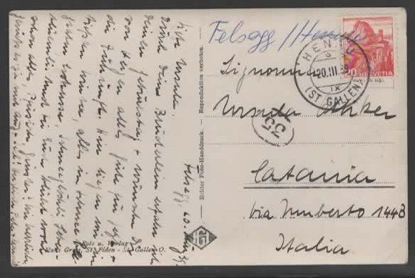 Ansichtskarten: BRÜBACH  1939   (L – Gebraucht aus Ruggell von Masescha 1