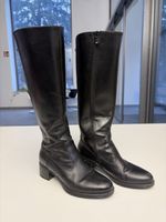 Elegante Stiefel aus Leder, Schwarz, Grösse 37