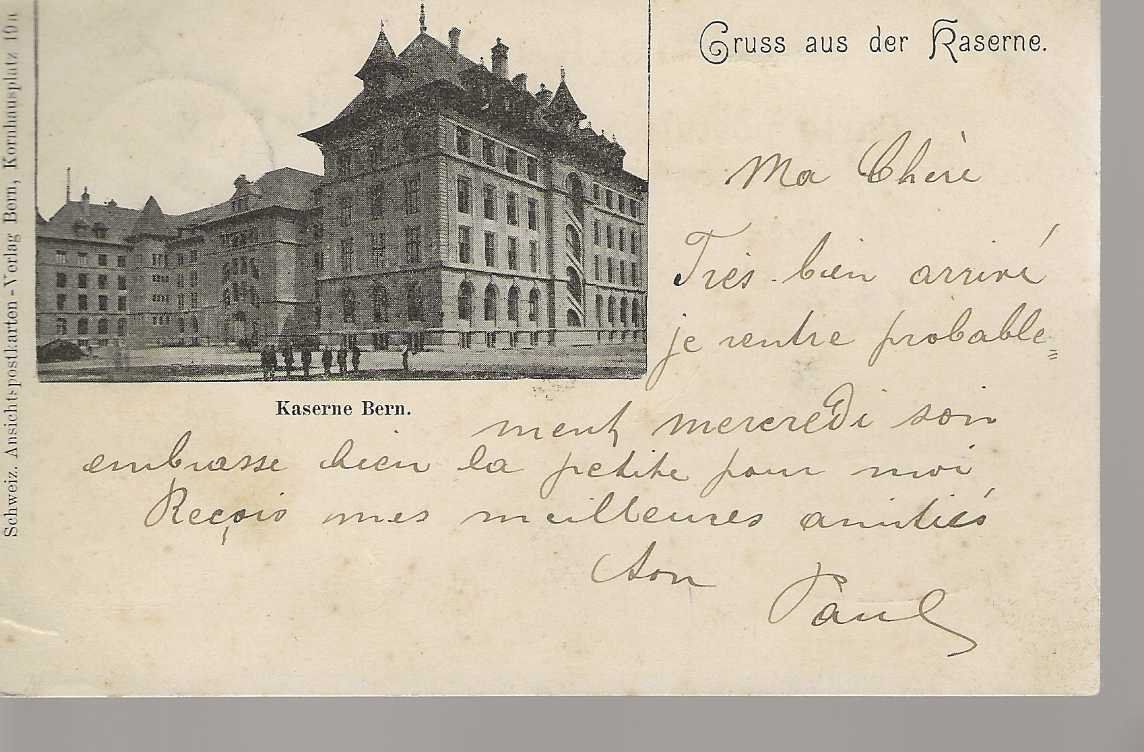 Cartoline postali: carte postale Berne caserne – Usato da Sorvilier venduto da carose01